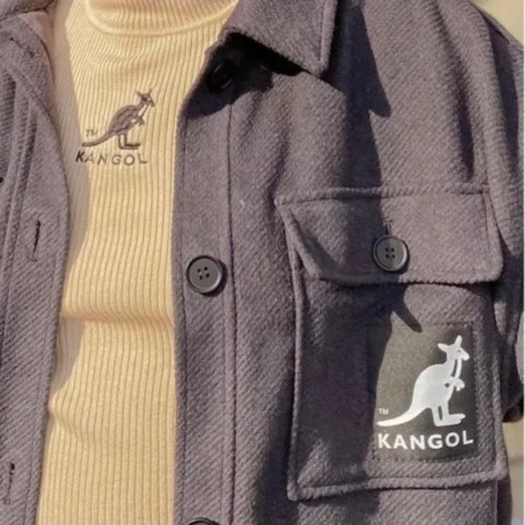 NWT Kangol X H&M Shacket Oversize Shirt Jacket sz M